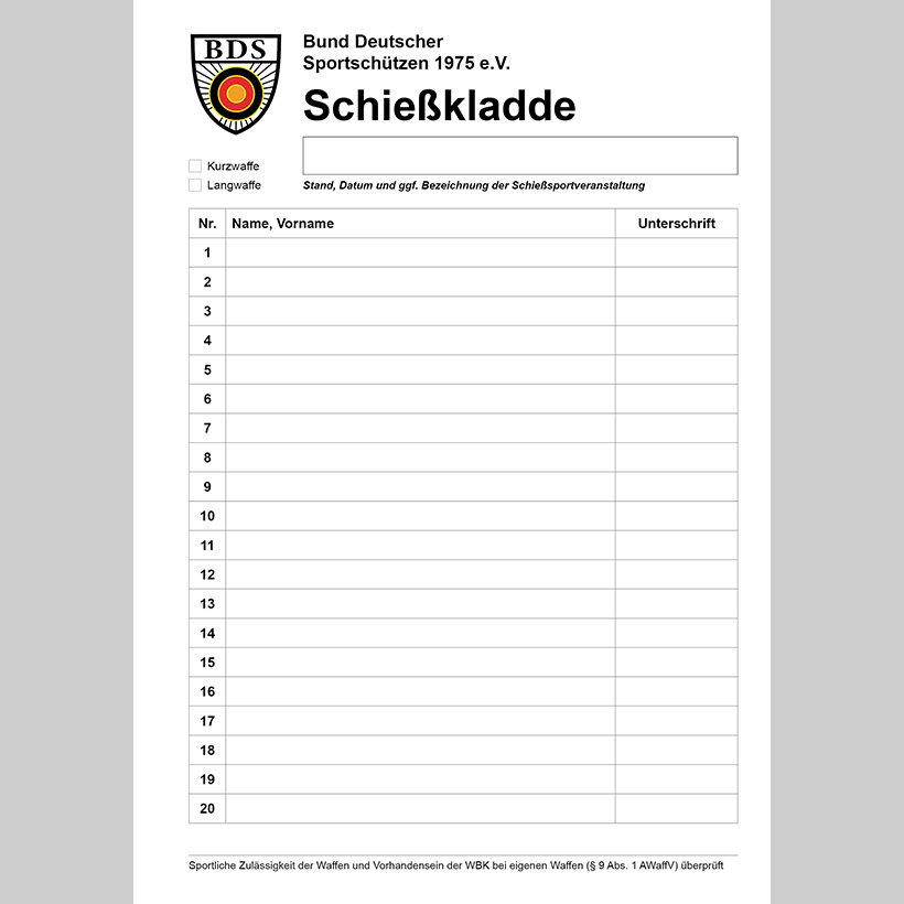 Schießkladde